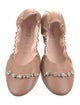 Lancel Leather Crystal Embellishments Ballet Flats