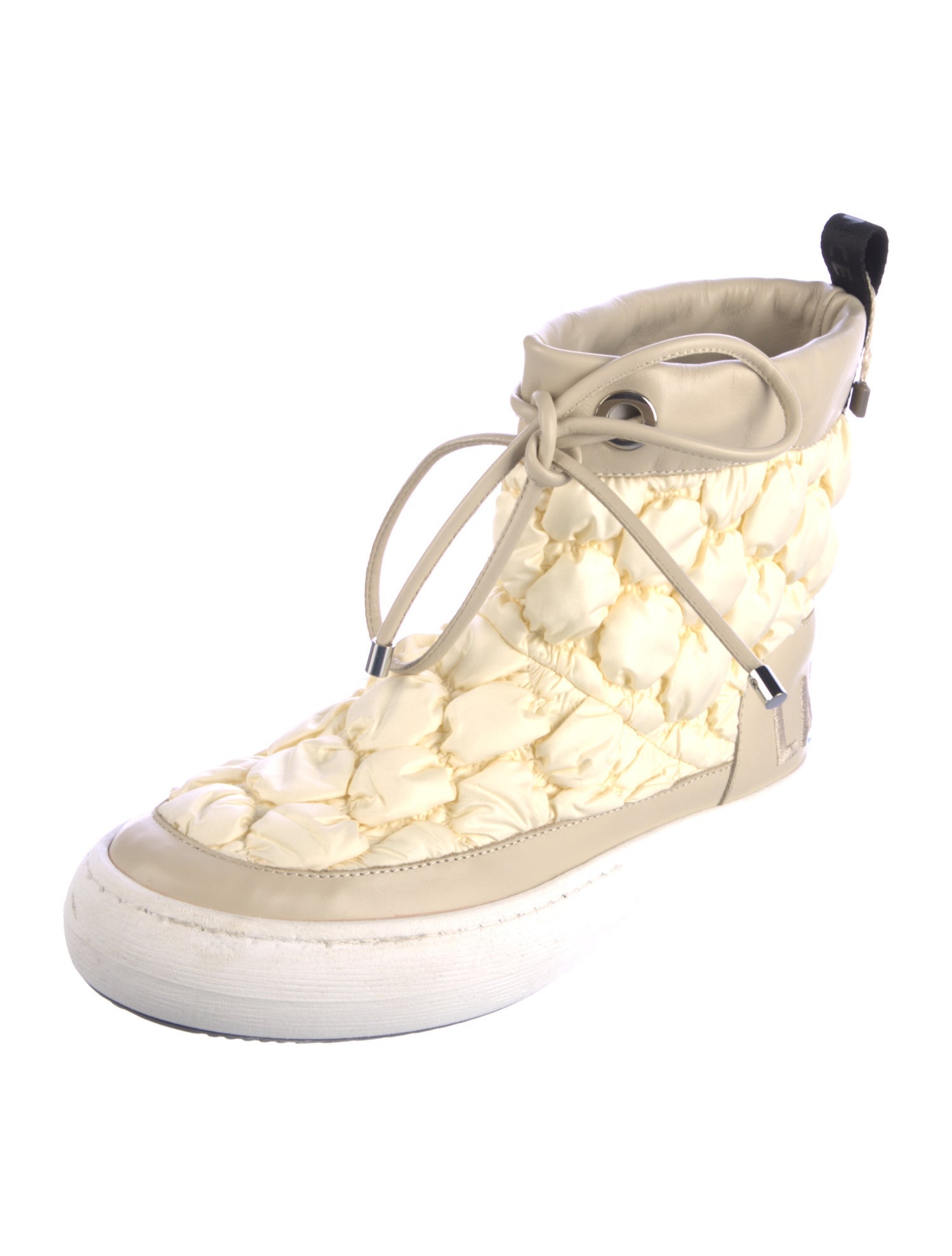 Lancel Leather Printed Lace-Up Boots