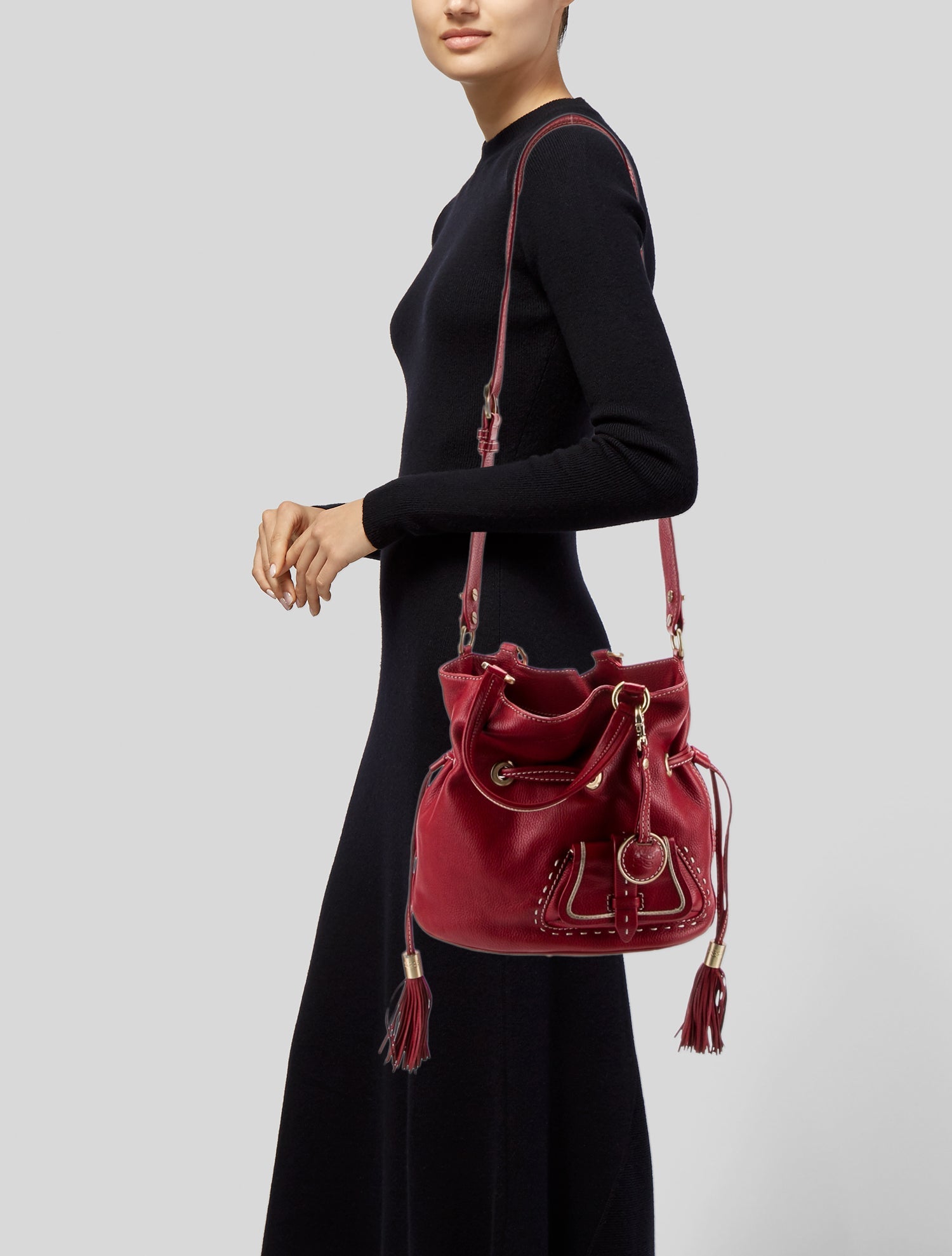 Lancel Leather Bucket Bag