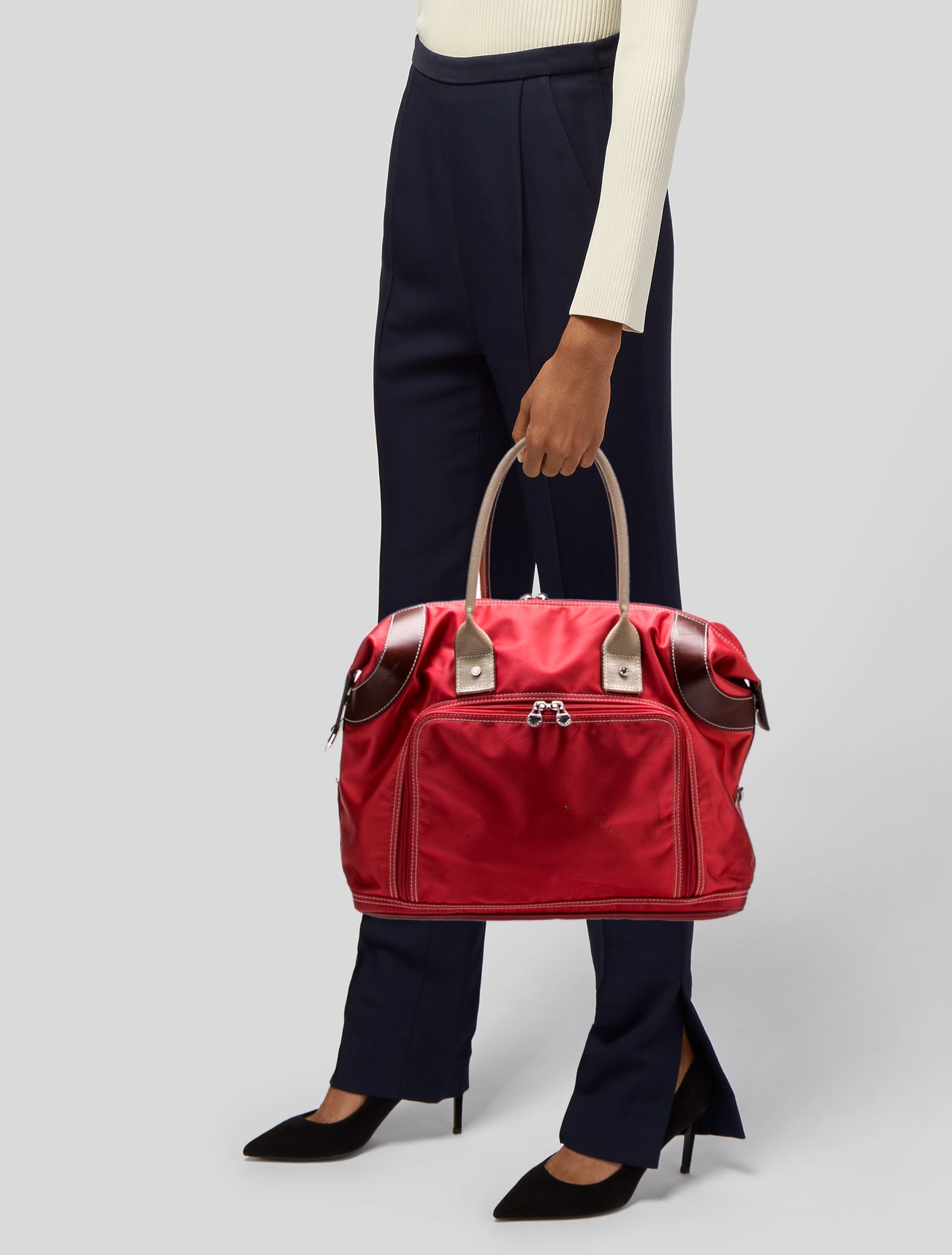 Lancel Nylon Weekender Bag