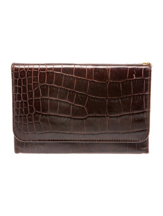 Lancel Embossed Leather Clutch