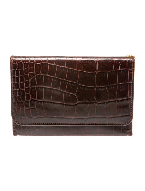 Lancel Embossed Leather Clutch