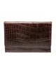 Lancel Embossed Leather Clutch