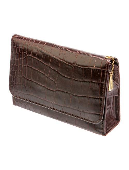 Lancel Embossed Leather Clutch