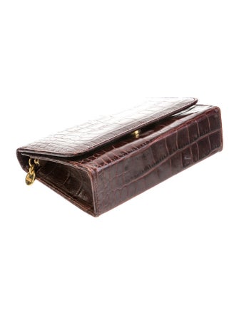 Lancel Embossed Leather Clutch