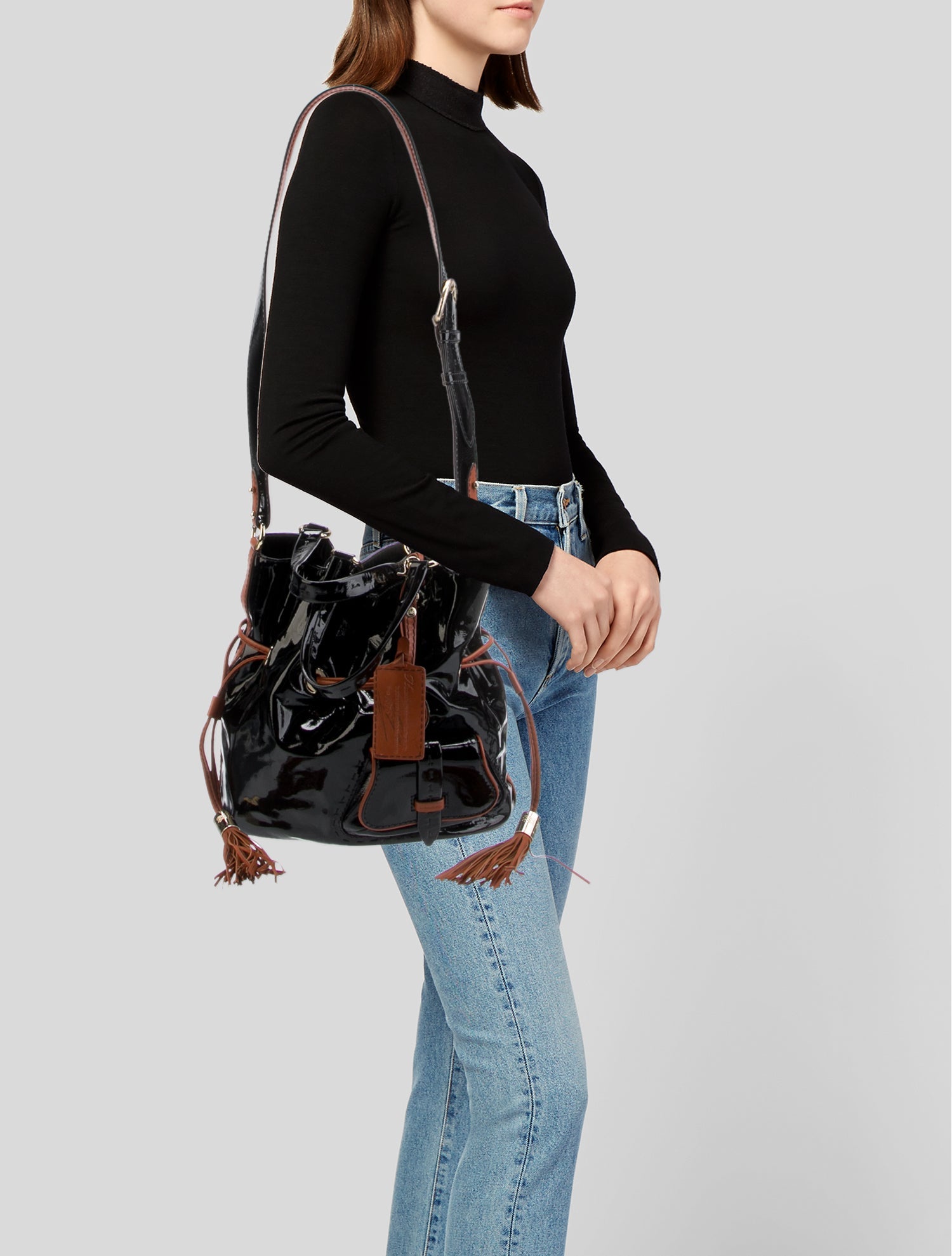 Lancel Patent Leather Top Handle Bag