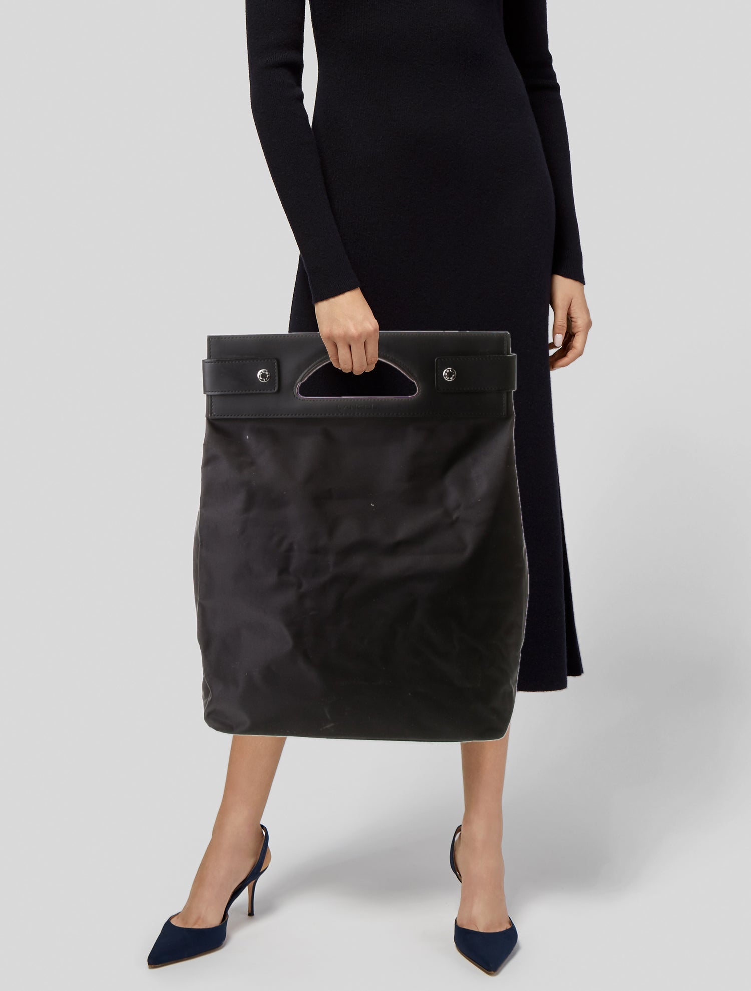 Lancel Nylon Top Handle Bag