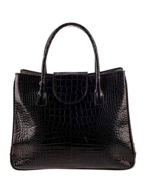 Lancel Embossed Leather Top Handle Bag