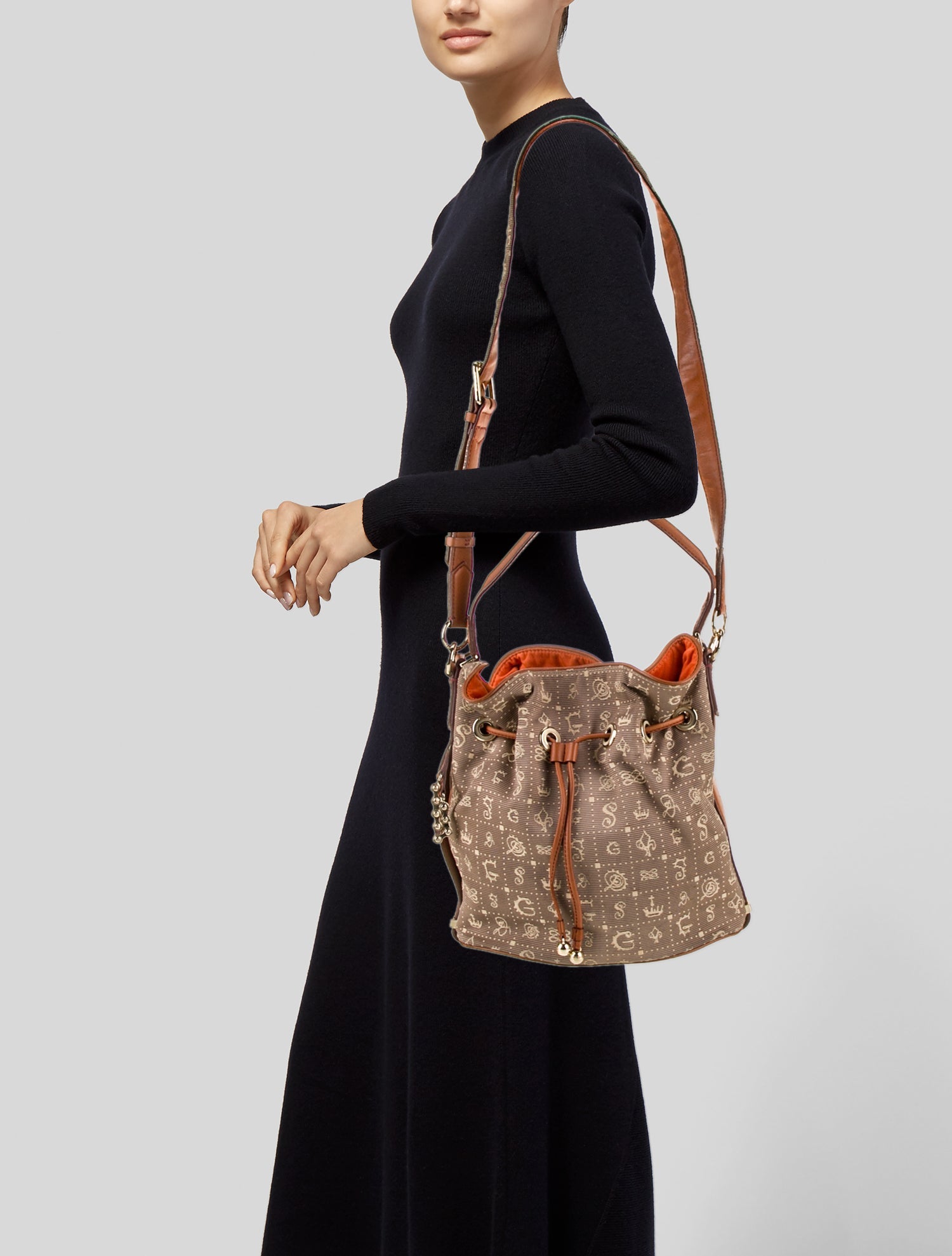 Lancel Canvas Bucket Bag