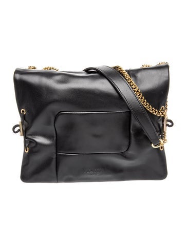 Pre-owned Lancel Leather Crossbody Bag In Black