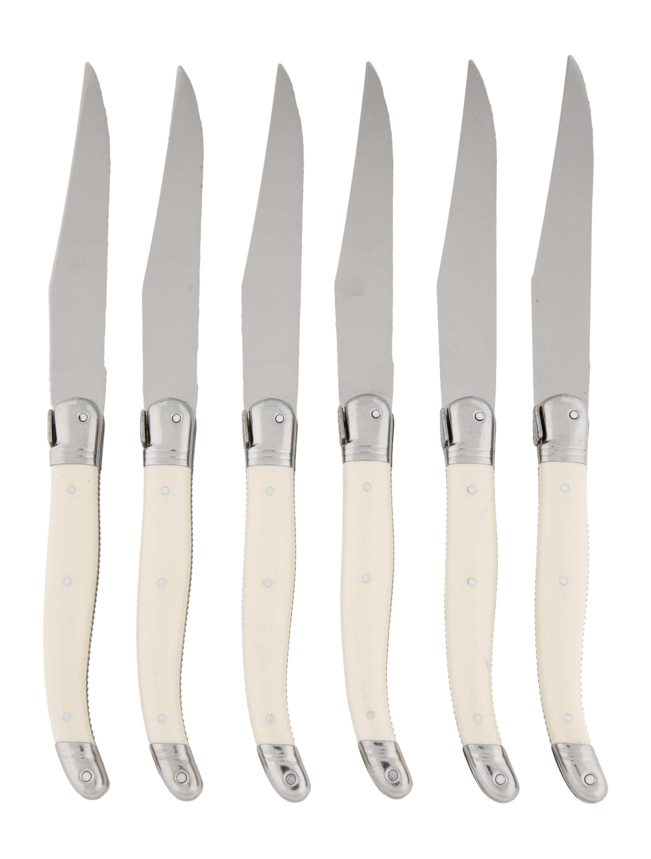 Laguiole Set of 6 Steak Knives White, 6 pieces Dinnerware & Flatware