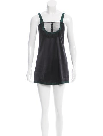 La Perla Mesh-Accented Silk Slip w/ Tags