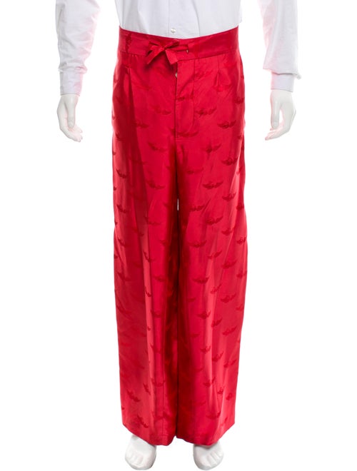 La Perla Silk Jacquard Lounge Pants red