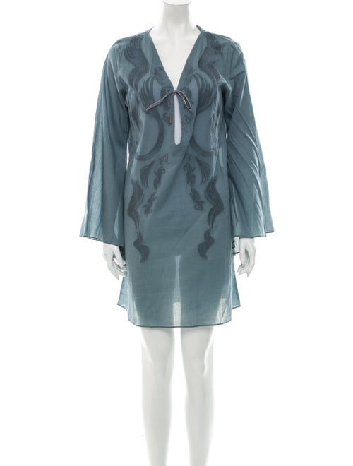 La Perla V-Neck Mini Dress Blue