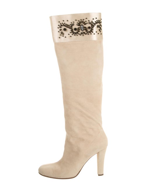La Perla Suede Beaded Accents Boots