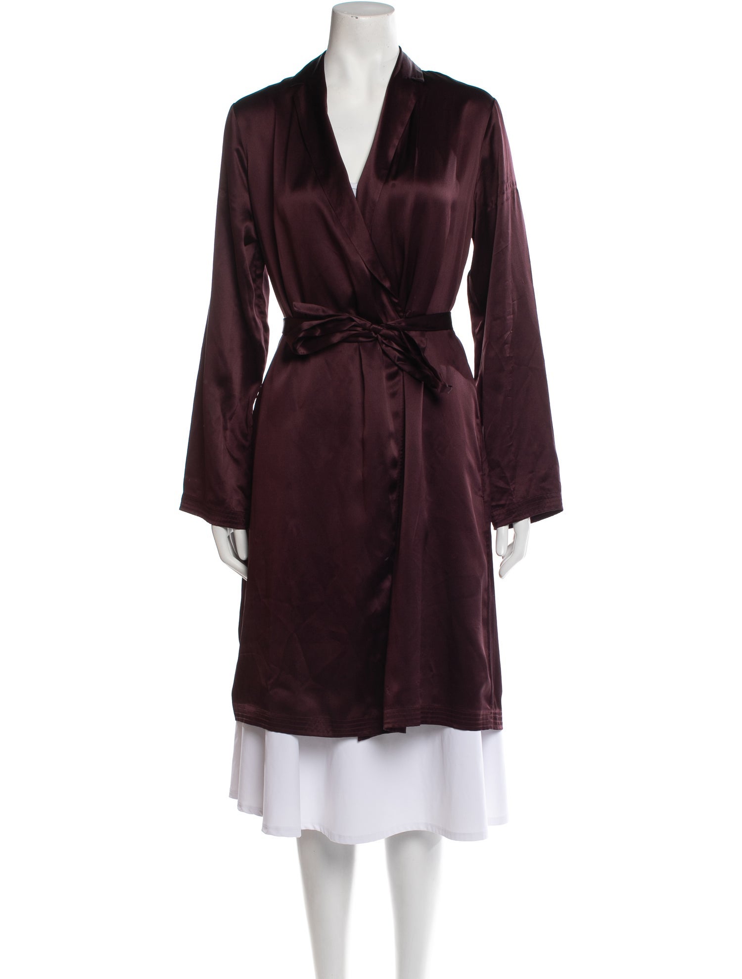 La Perla Silk Lace Trim Embellishment Robe Black Loungewear, Clothing