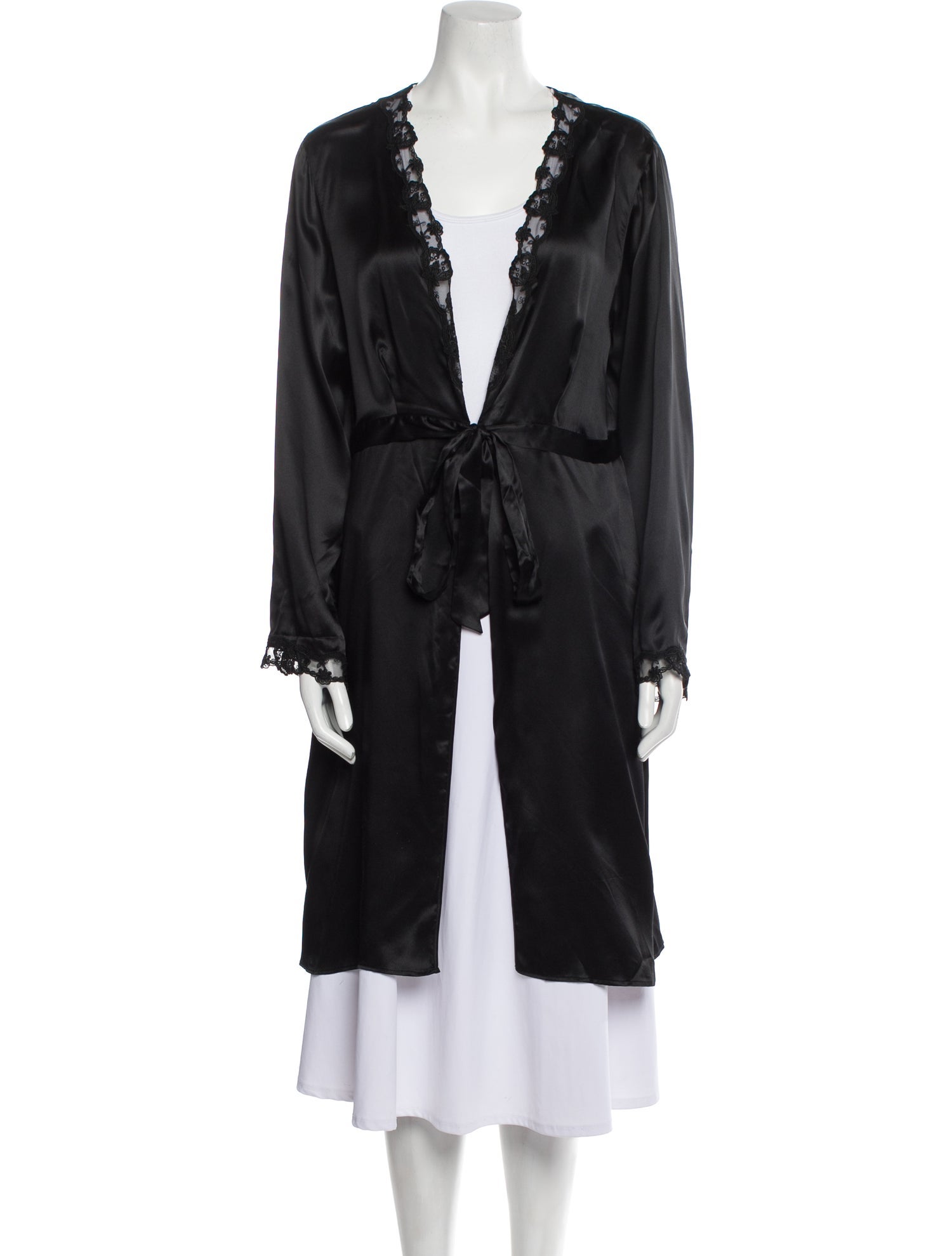 lee anderson couture Printed Crystal Embellishments Robe - Black ...