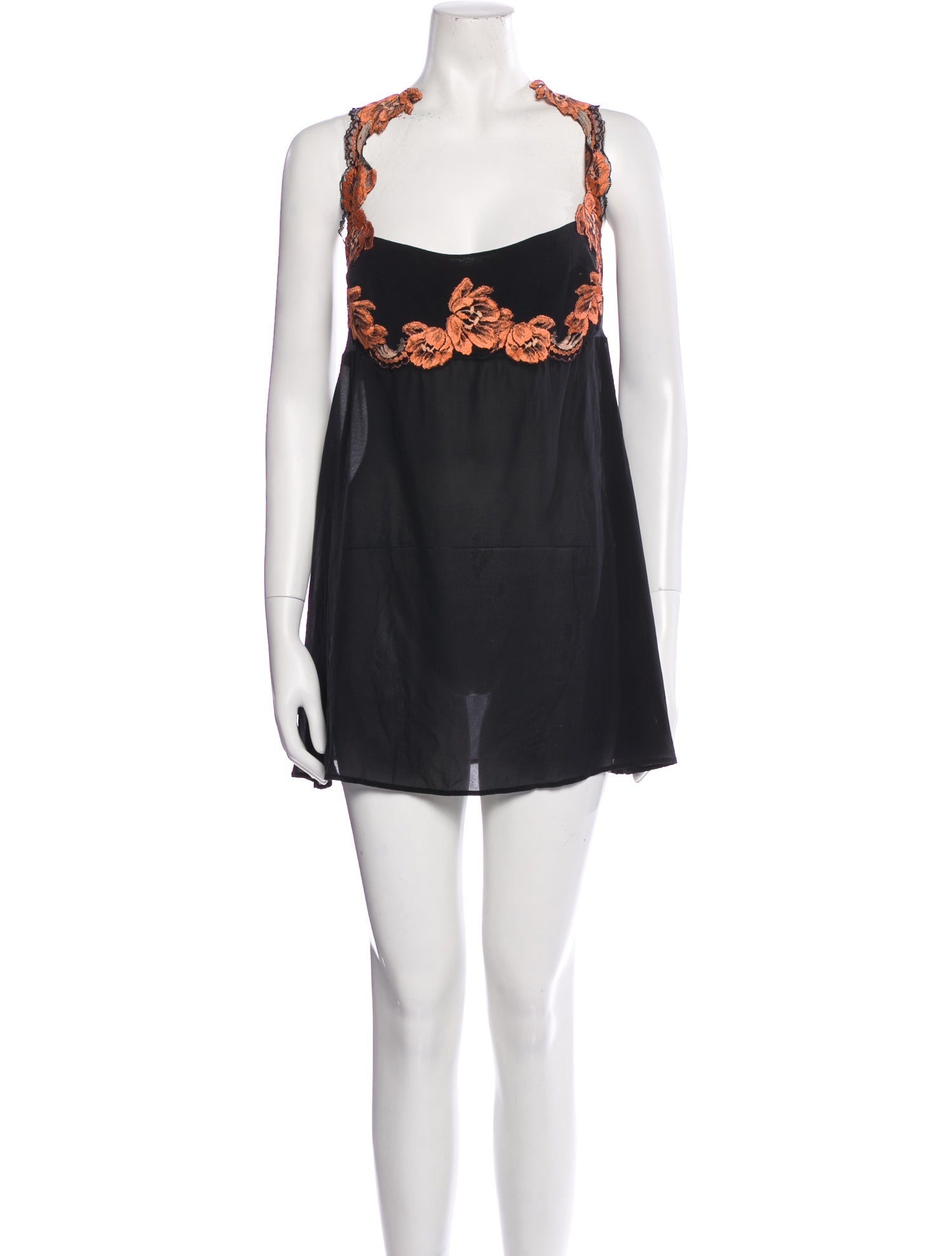 La Perla Silk Lace Trim Embellishment Nightgown
