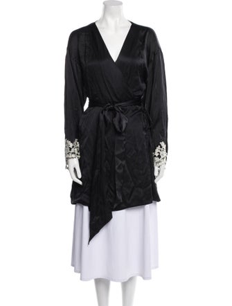 La Perla Silk Lace Trim Embellishment Robe