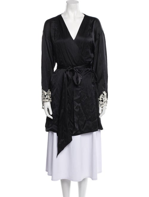La Perla Silk Lace Trim Embellishment Robe
