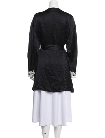 La Perla Silk Lace Trim Embellishment Robe