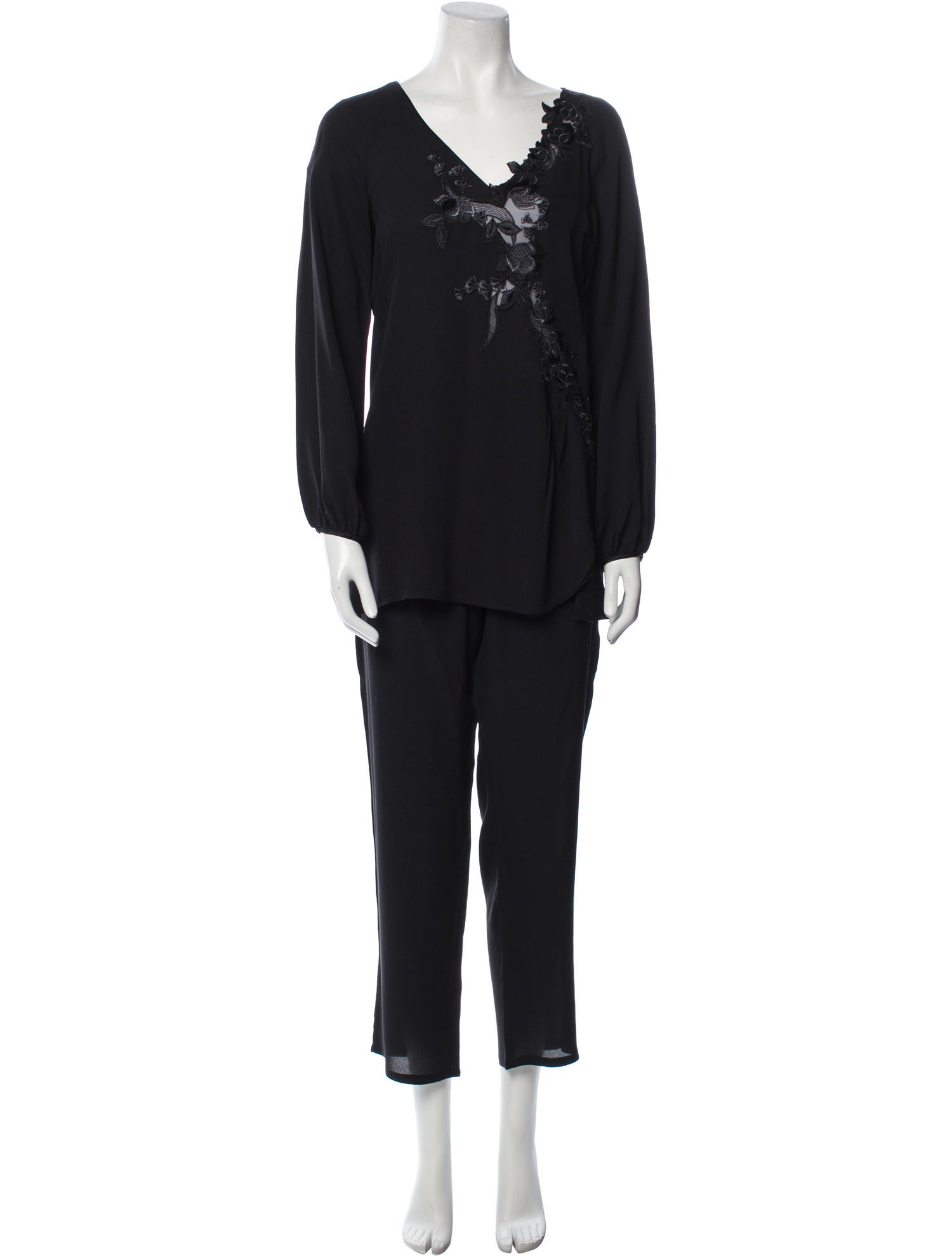 La Perla Silk Embroidered Accent Pant Set