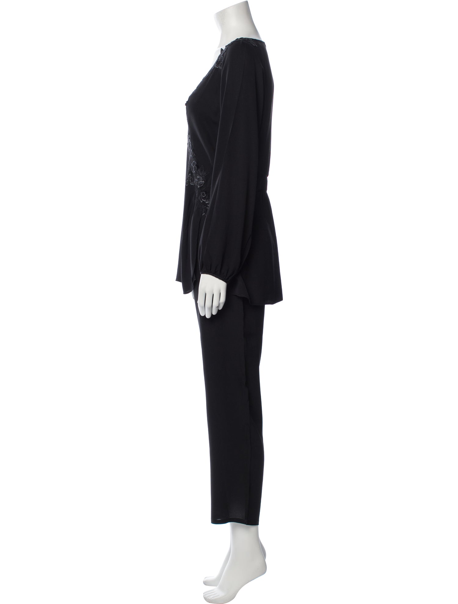 La Perla Silk Embroidered Accent Pant Set