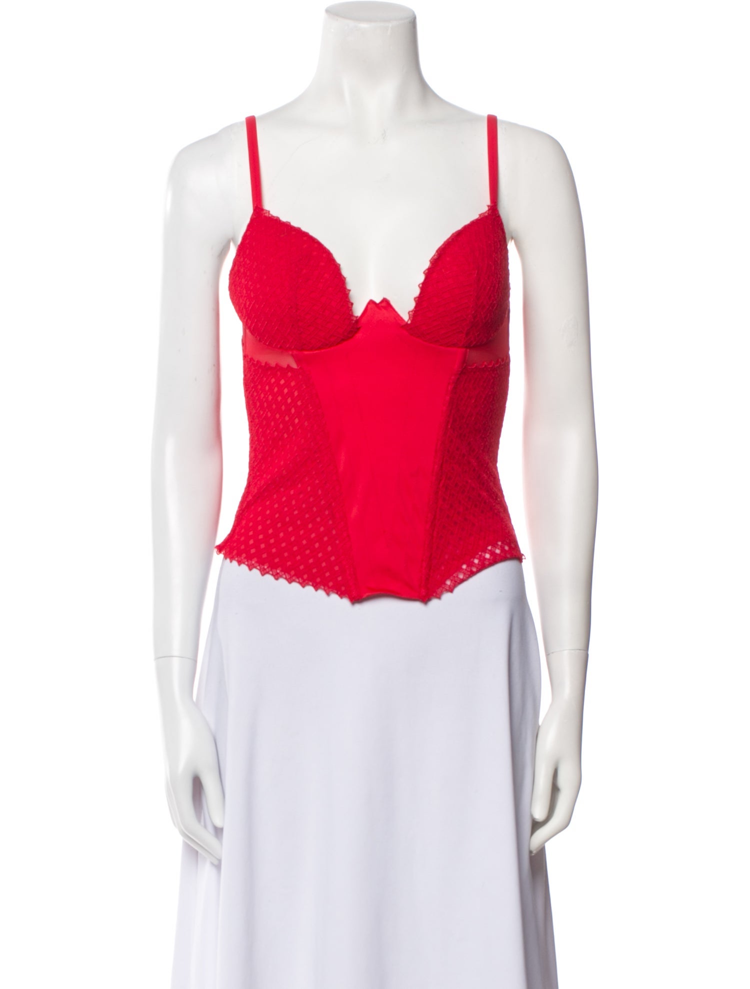 La Perla Silk V-Neck Crop Top