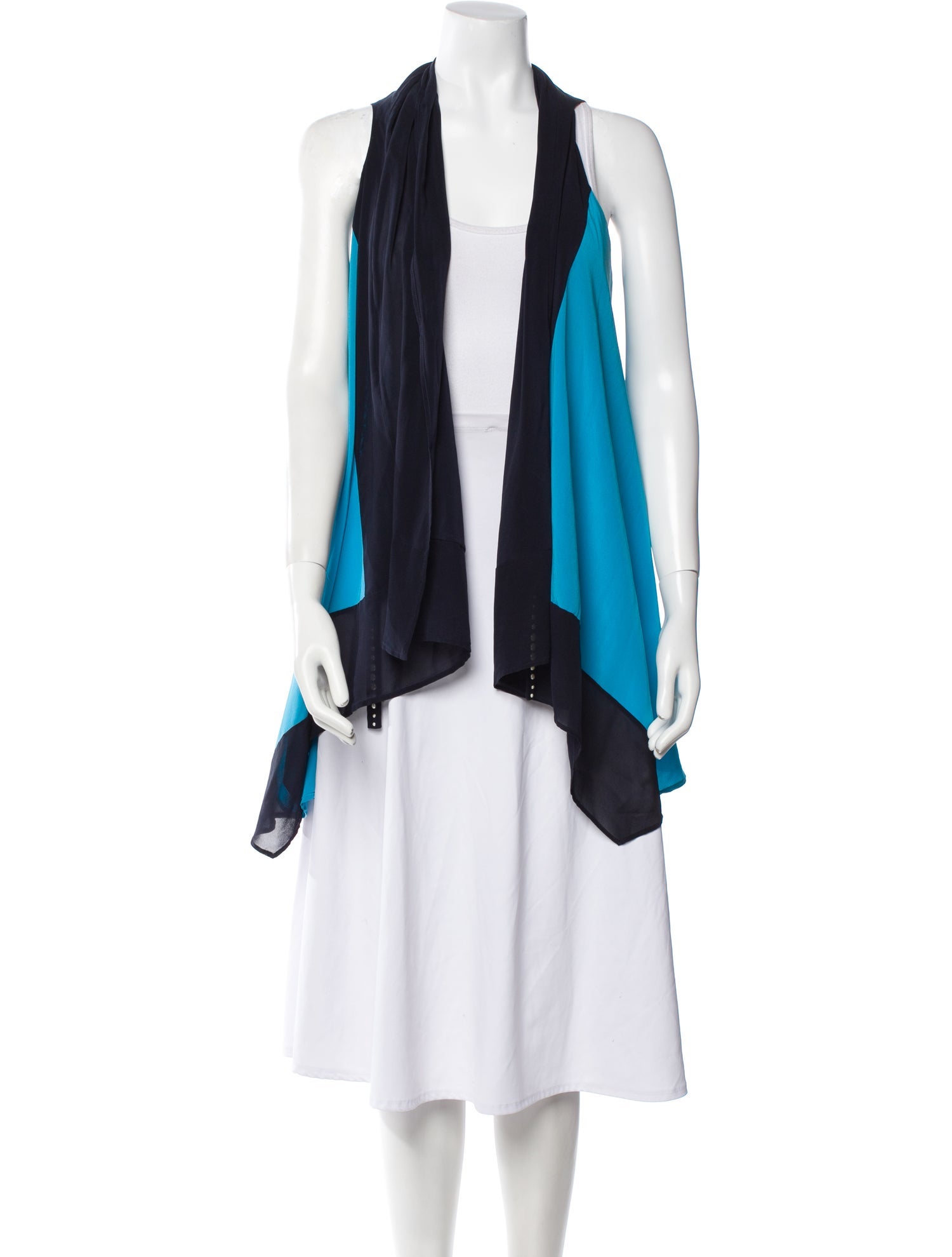 La Perla Colorblock Pattern Open Front Tunic