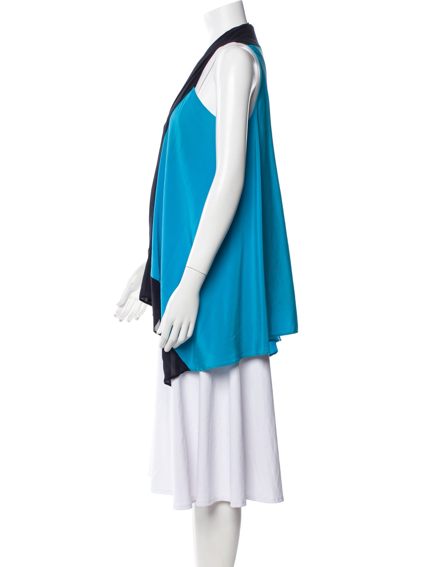 La Perla Colorblock Pattern Open Front Tunic