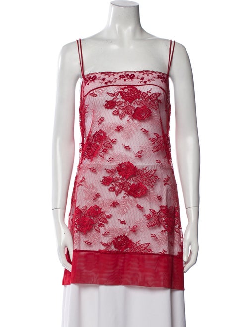 La Perla Lace Pattern Square Neckline Tunic