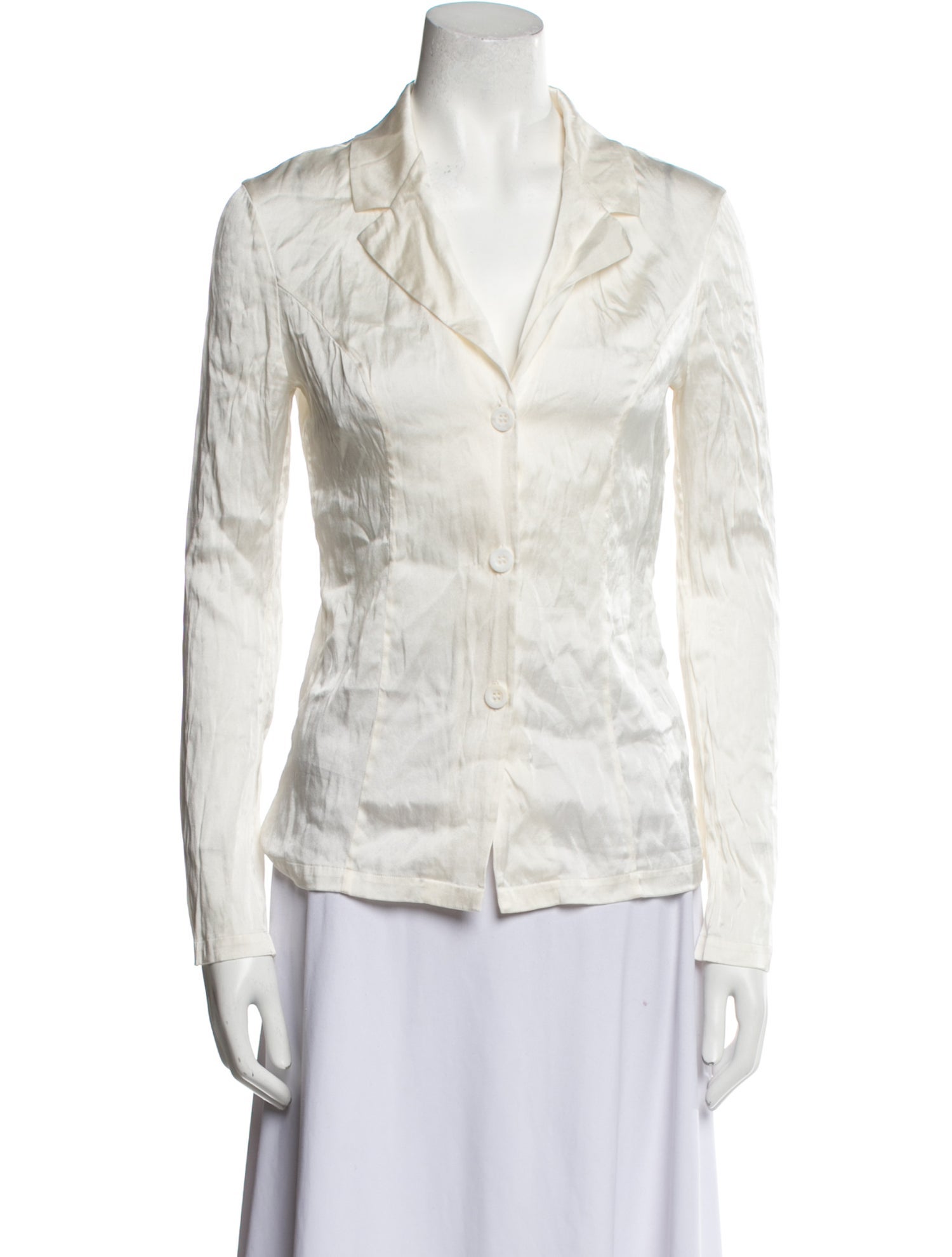 La Perla Silk V-Neck Button-Up Top