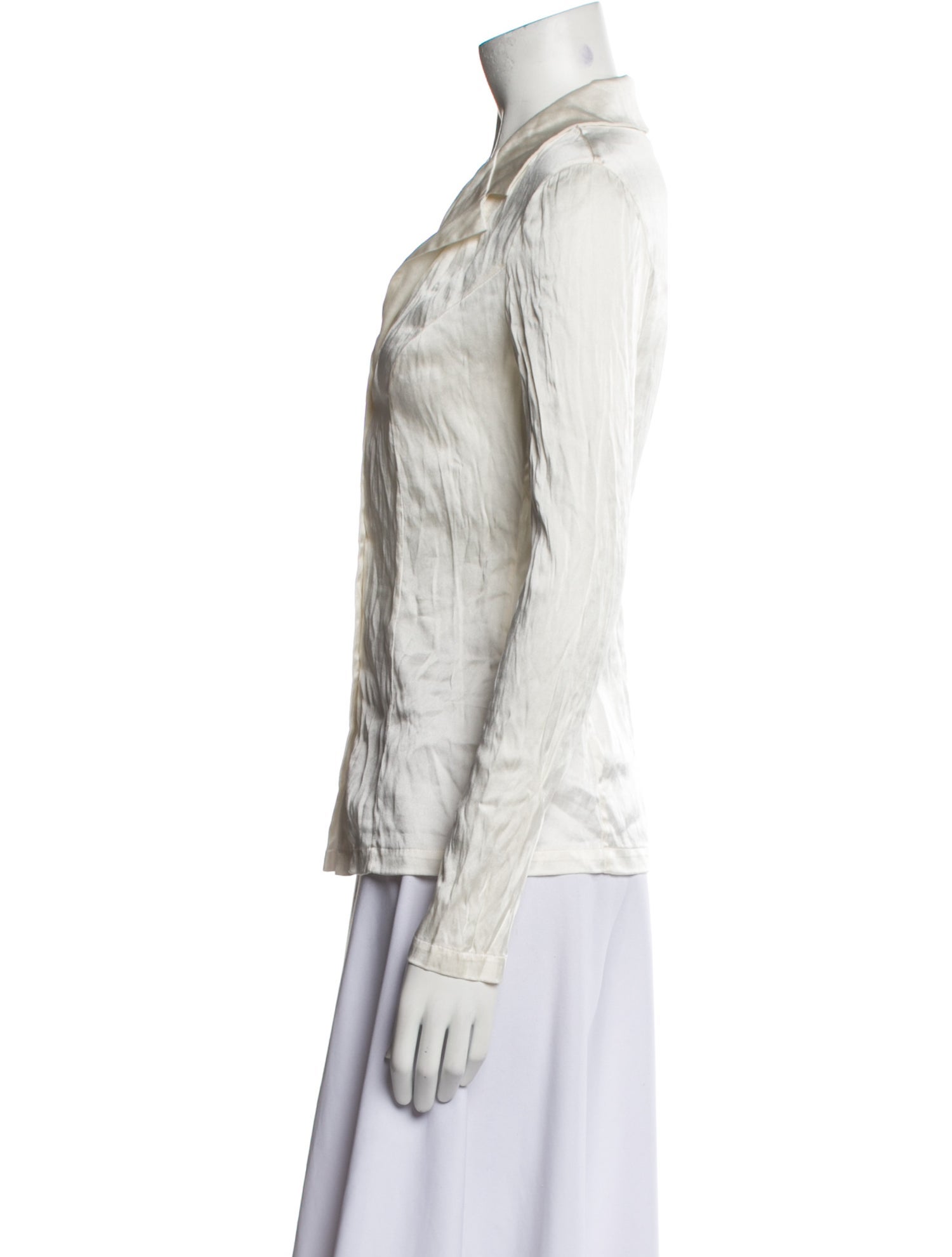 La Perla Silk V-Neck Button-Up Top