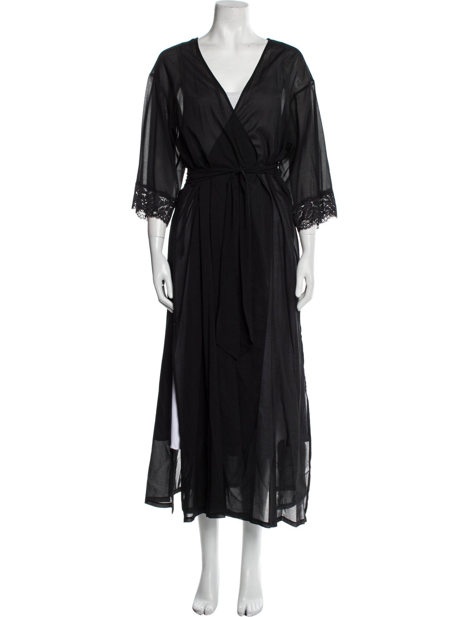 La Perla Silk Lace Trim Embellishment Robe