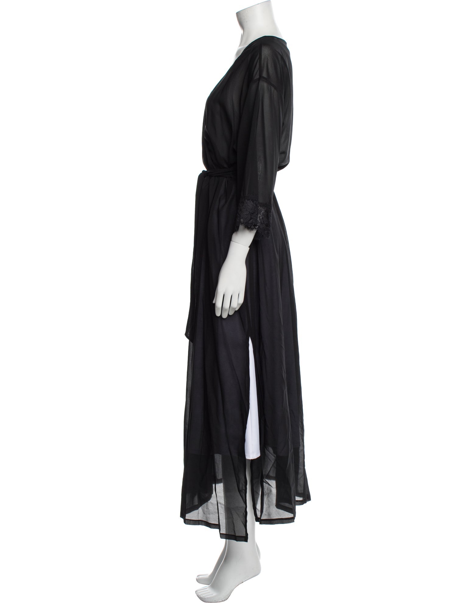 La Perla Silk Lace Trim Embellishment Robe