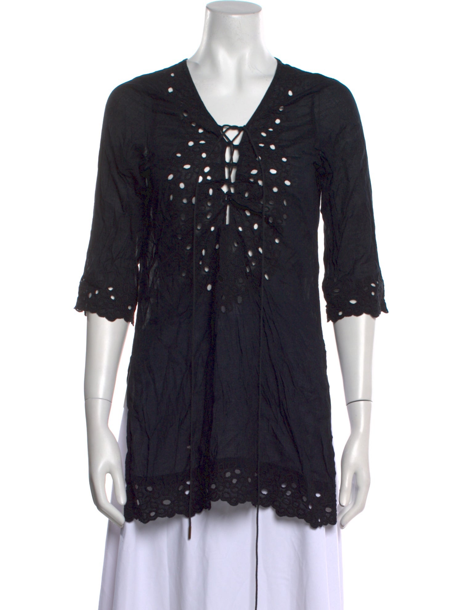 La Perla V-Neck Three-Quarter Sleeve Tunic