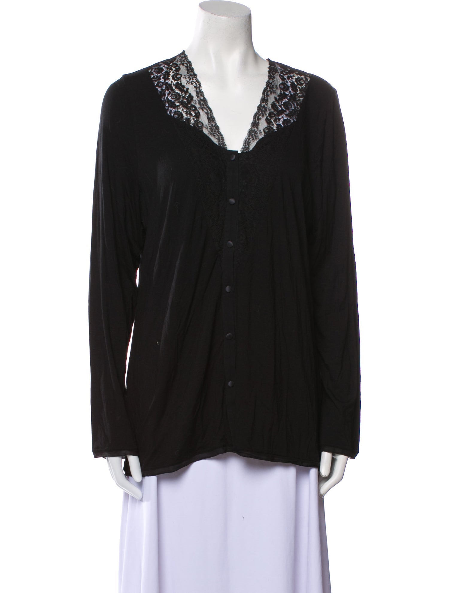 La Perla Silk Lace Trim Embellishment Robe