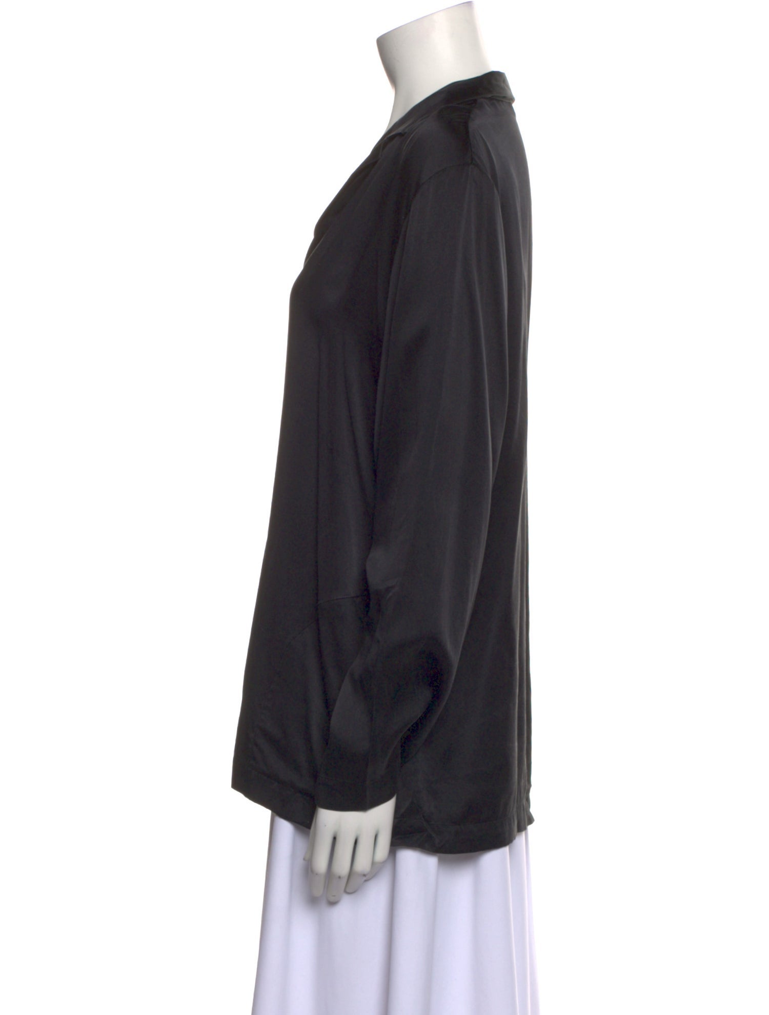 La Perla Silk Long Sleeve Button-Up Top