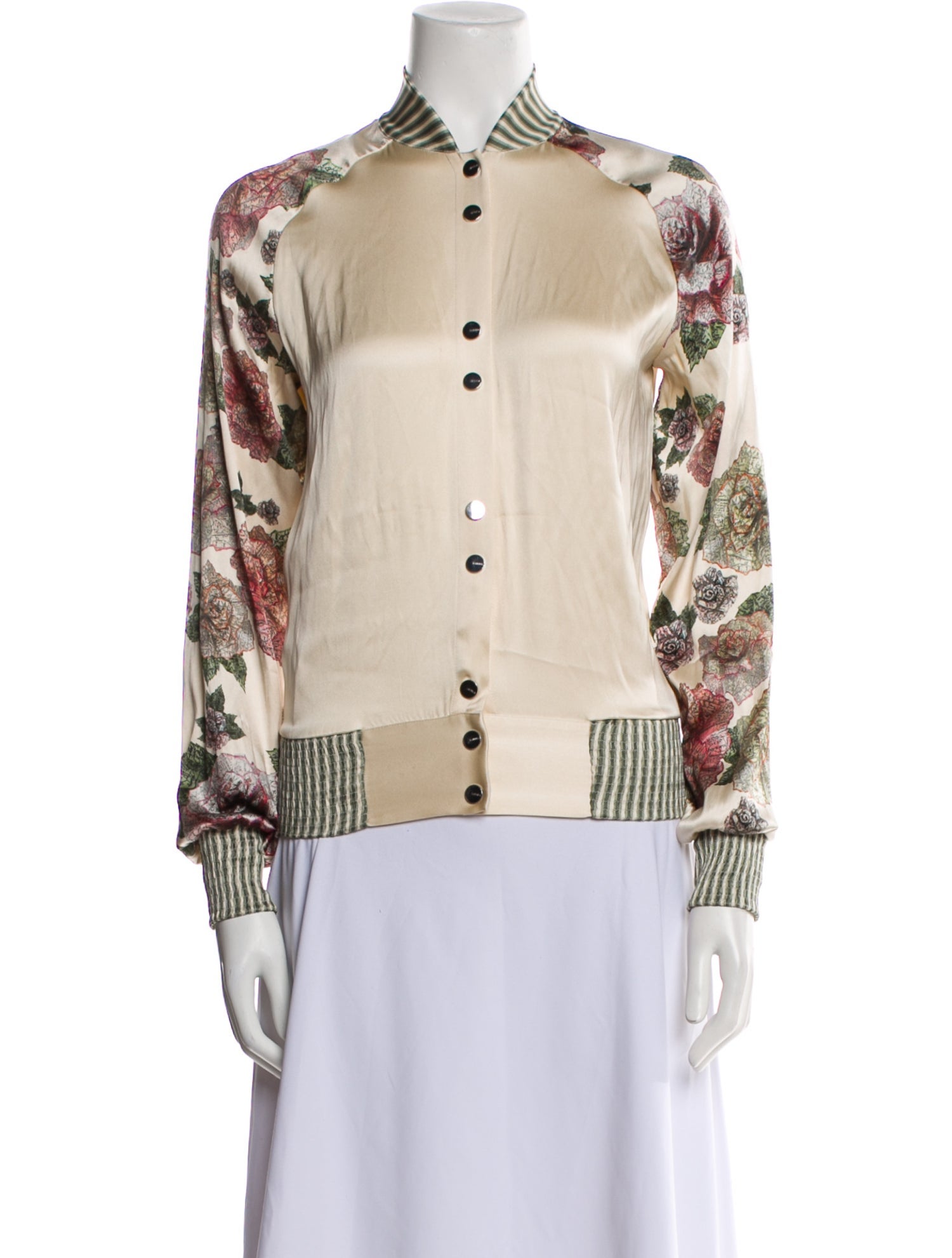 La Perla Silk Graphic Print Bomber Jacket