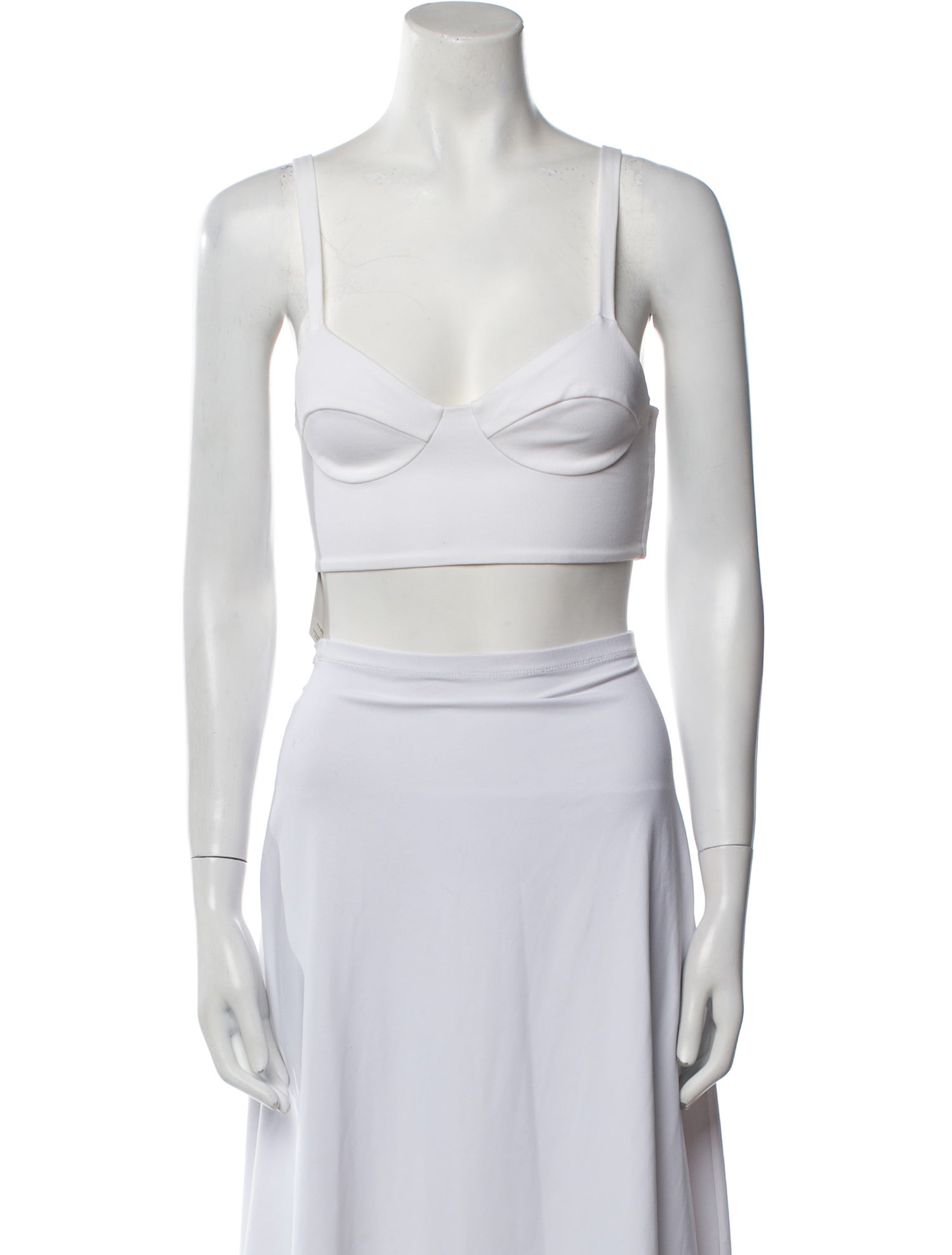 La Perla Square Neckline Sleeveless Crop Top