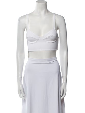 La Perla Square Neckline Sleeveless Crop Top
