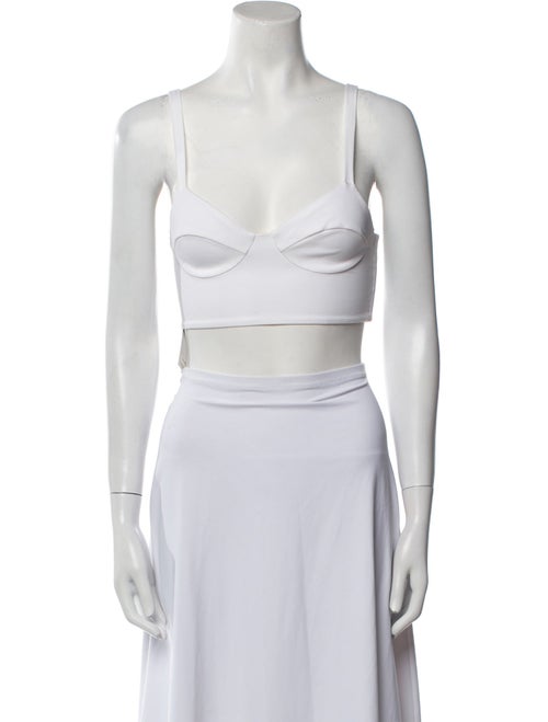 La Perla Square Neckline Sleeveless Crop Top