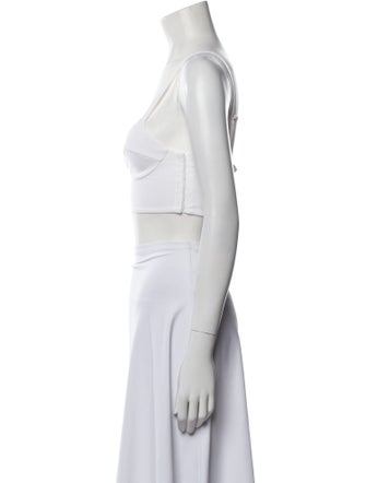 La Perla Square Neckline Sleeveless Crop Top