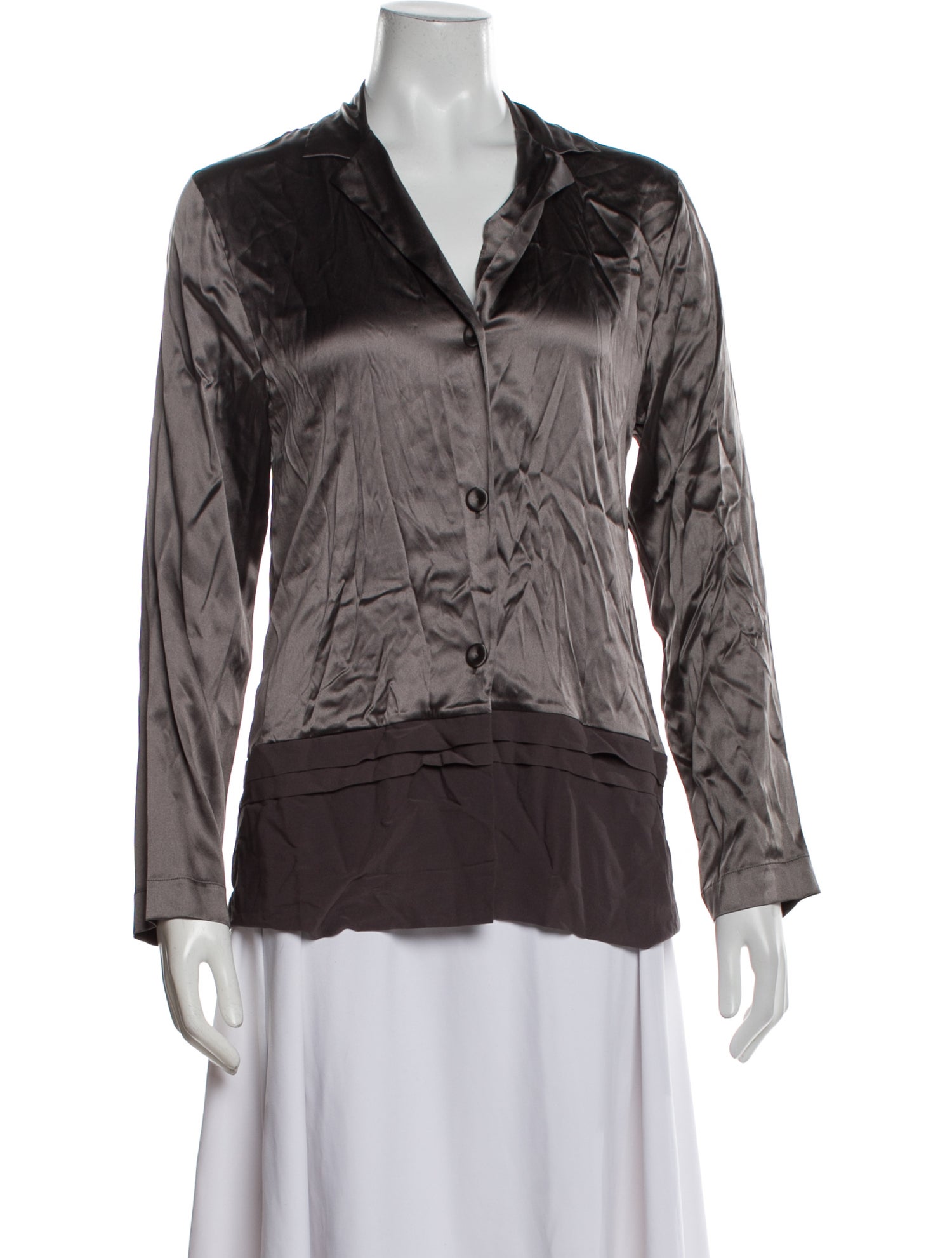 La Perla Silk V-Neck Button-Up Top