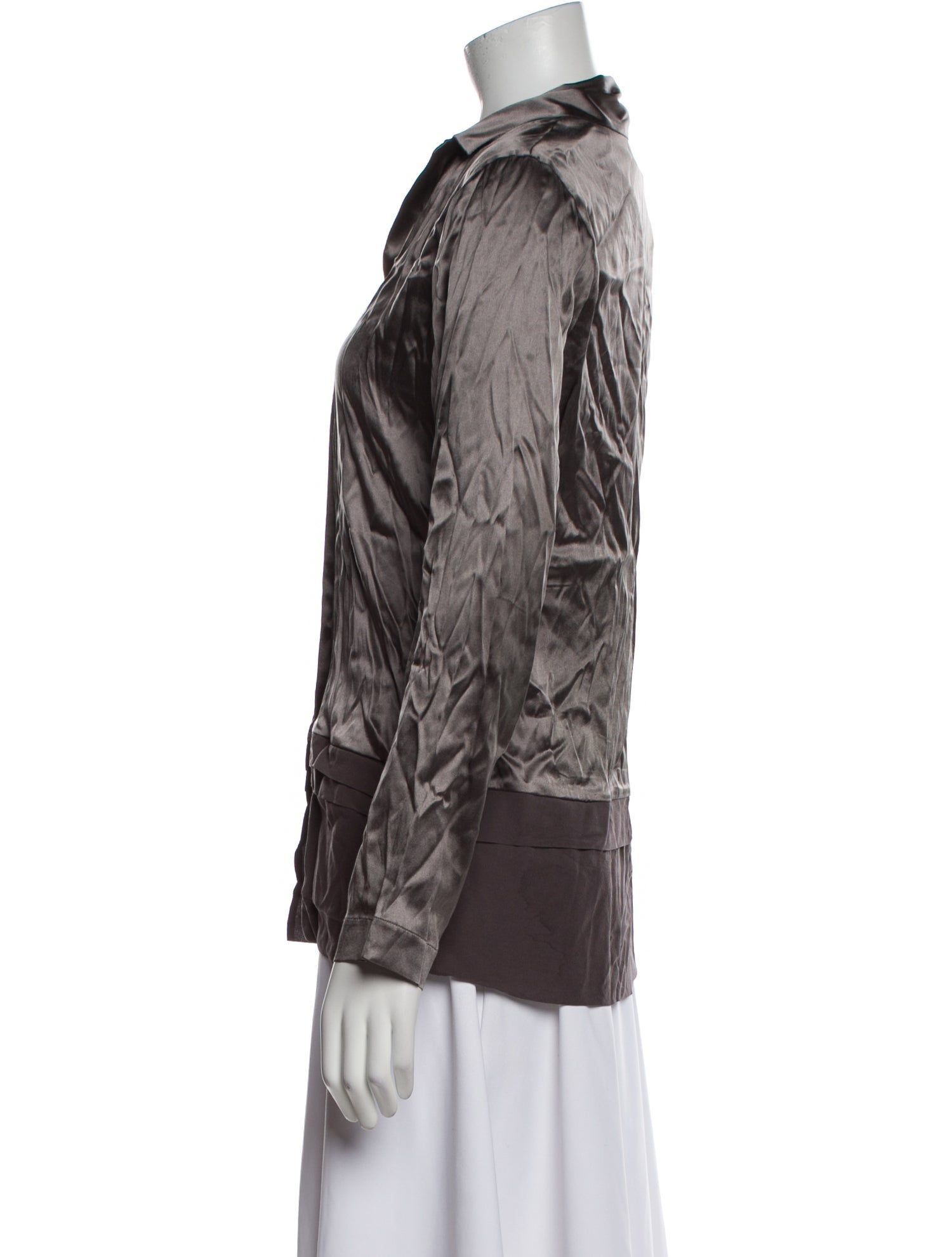 La Perla Silk V-Neck Button-Up Top