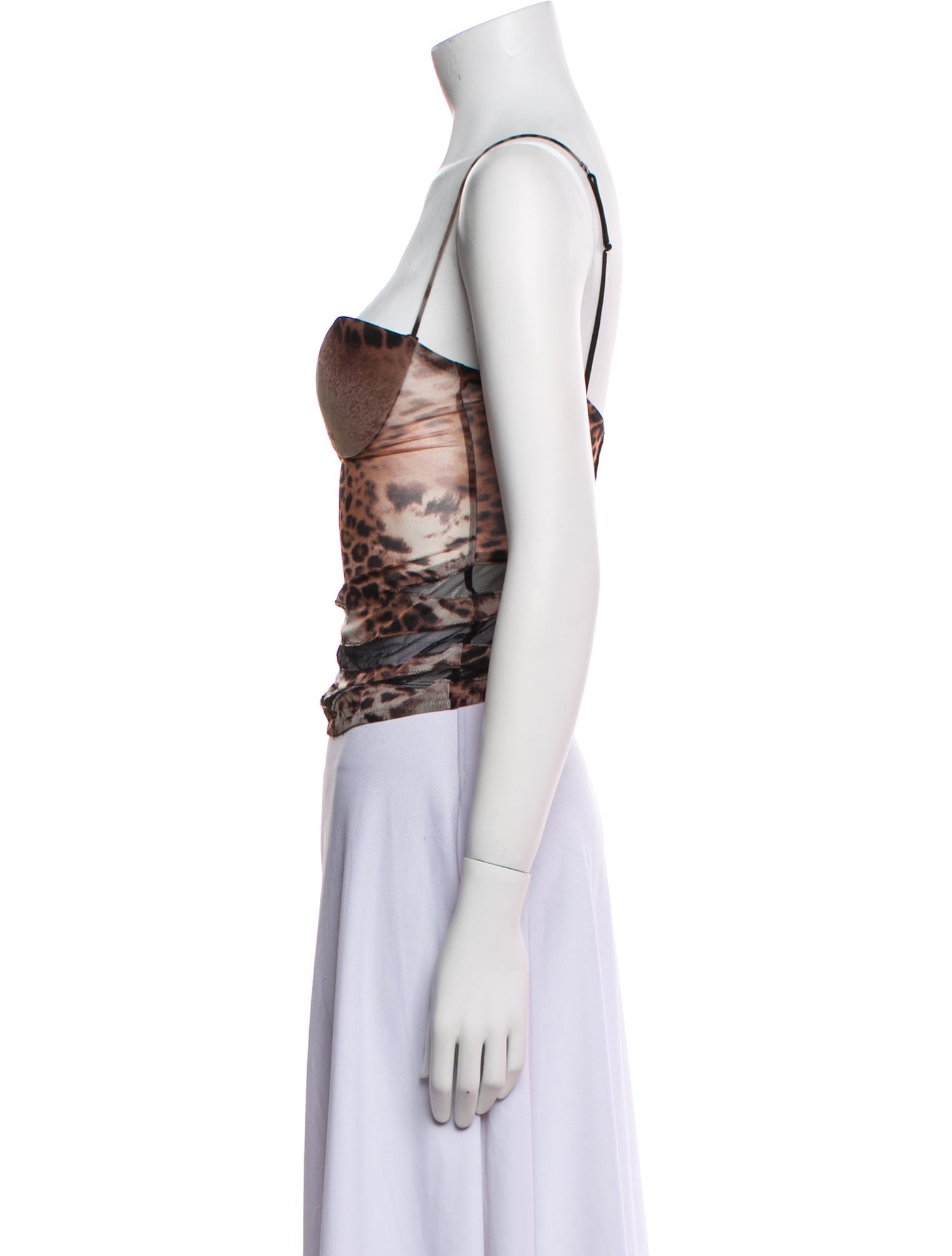 La Perla Animal Print Strapless Crop Top