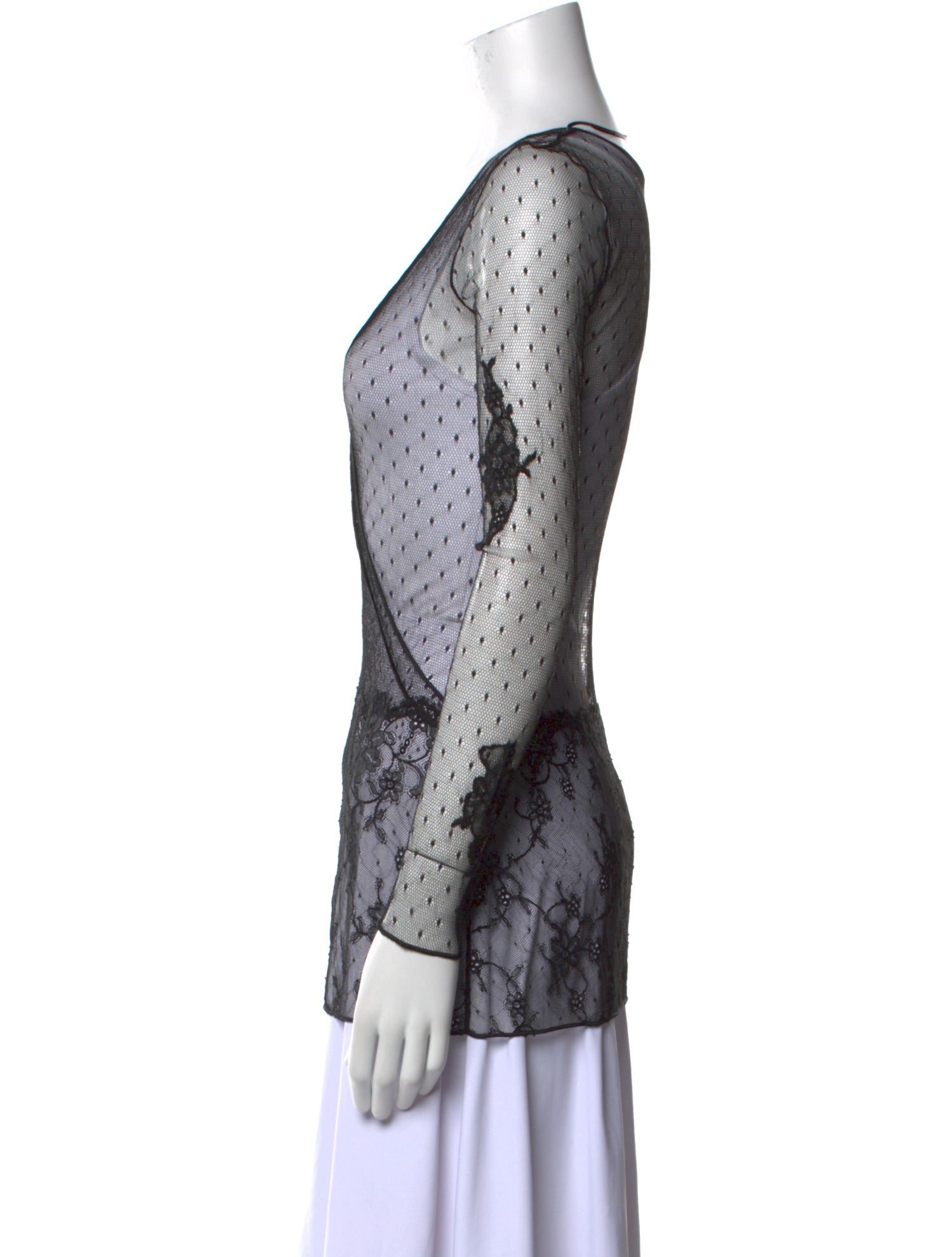 La Perla Printed V-Neck Top