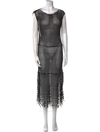 La Perla Polka Dot Print Midi Length Dress