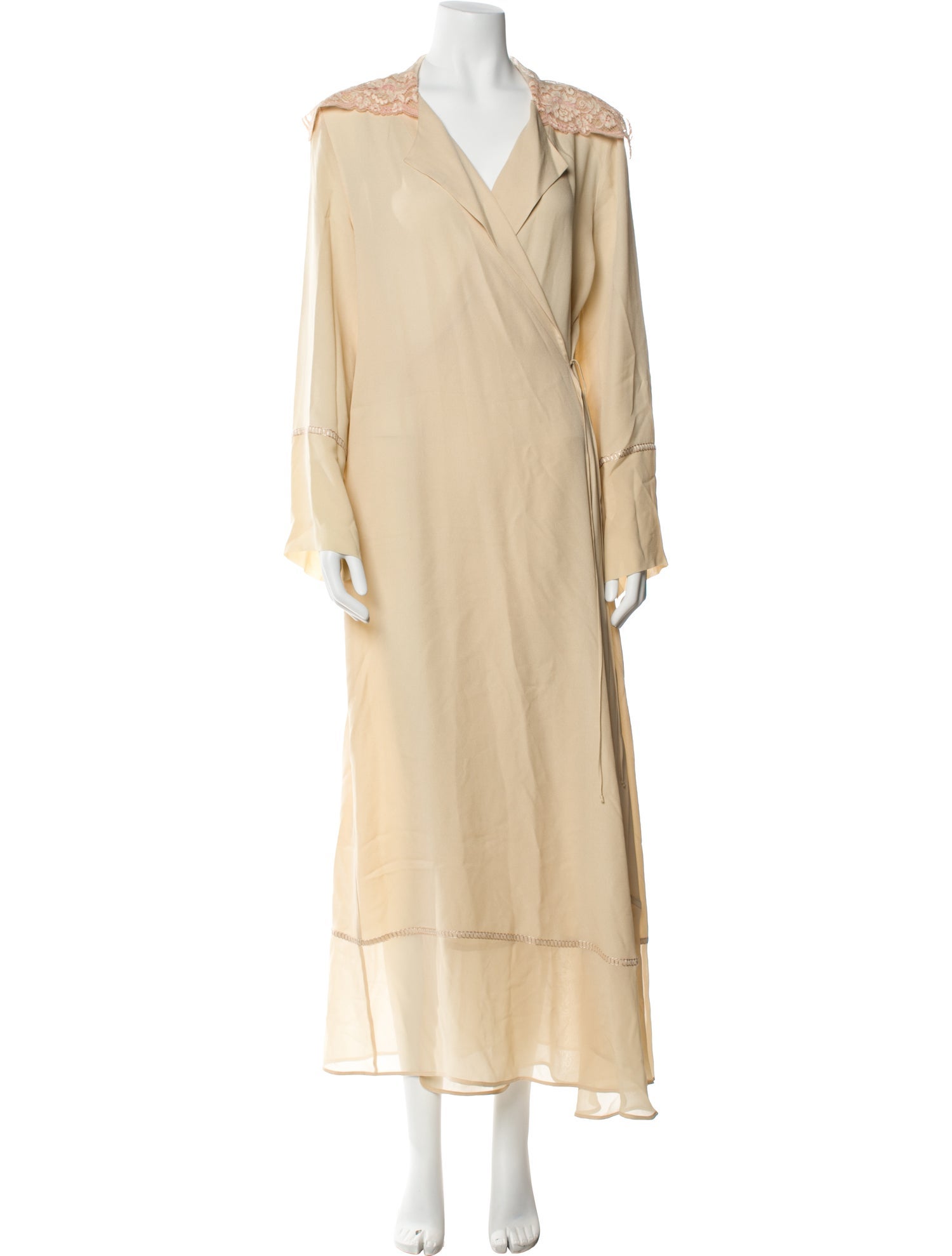 La Perla Silk Lace Trim Embellishment Robe