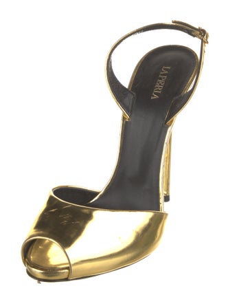 La Perla Patent Leather Slingback Pumps